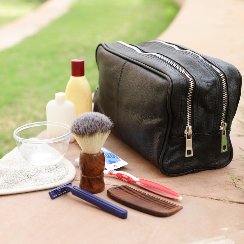Rustic Town Johnny Leather Travel Toiletry Bag-  Your Travel Companion!